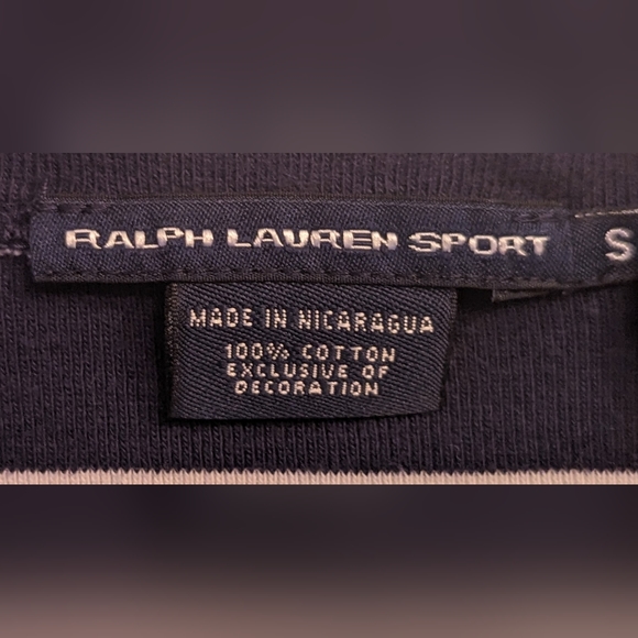 EUC Ralph Lauren 100% cotton navy/white horizontal striped short sleeve deep - Picture 3 of 9